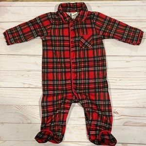 3 month Little Me plaid flannel Christmas Pajamas